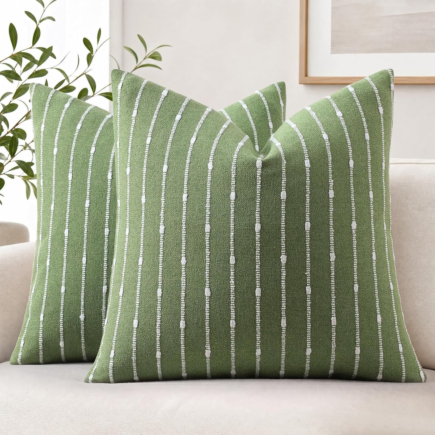 decorUhome Pack of 2 Decorative Jacquard Boucle Throw Pillow Covers