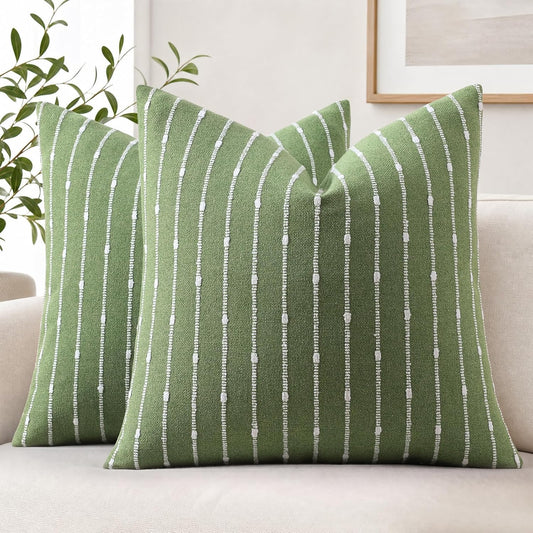 decorUhome Pack of 2 Decorative Jacquard Boucle Throw Pillow Covers