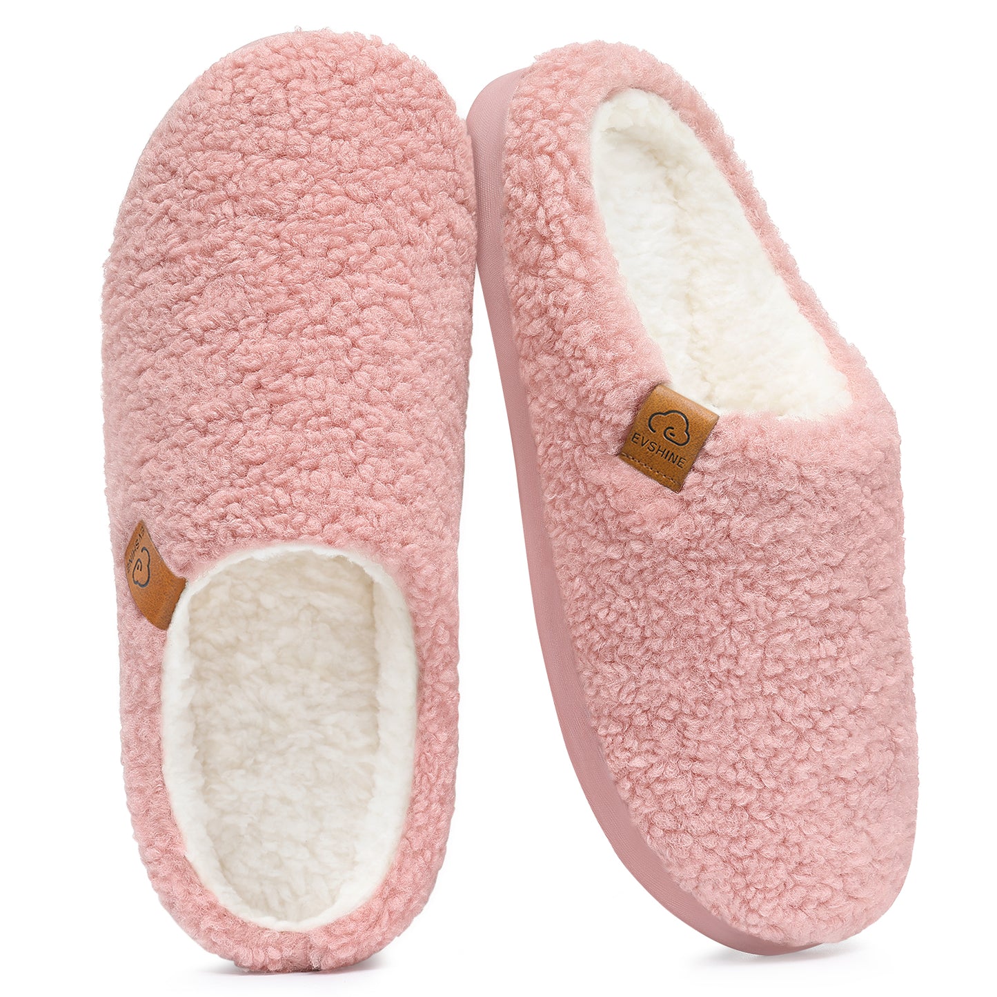 Litfun Memory Foam Fuzzy Slippers for Women Curly Fleece House Shoes Cozy Warm Indoor Slippers