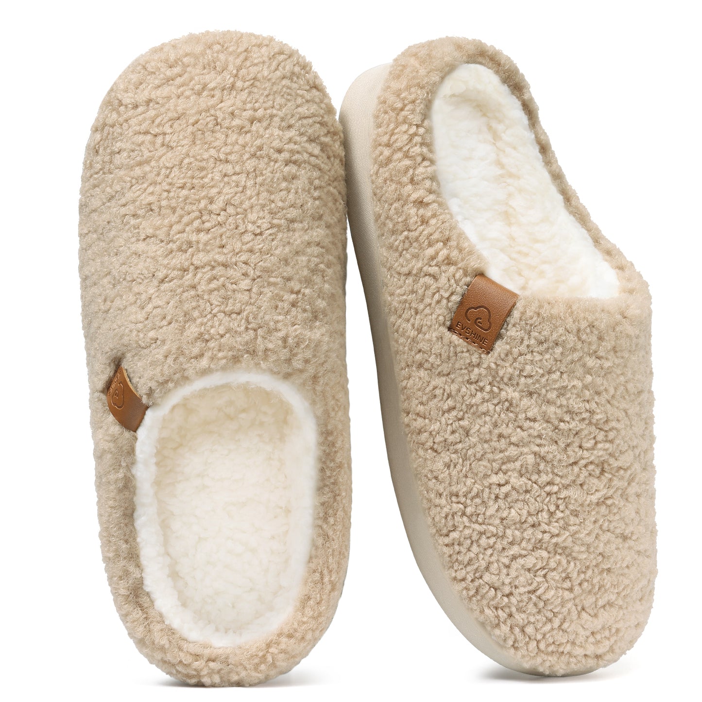 Litfun Memory Foam Fuzzy Slippers for Women Curly Fleece House Shoes Cozy Warm Indoor Slippers