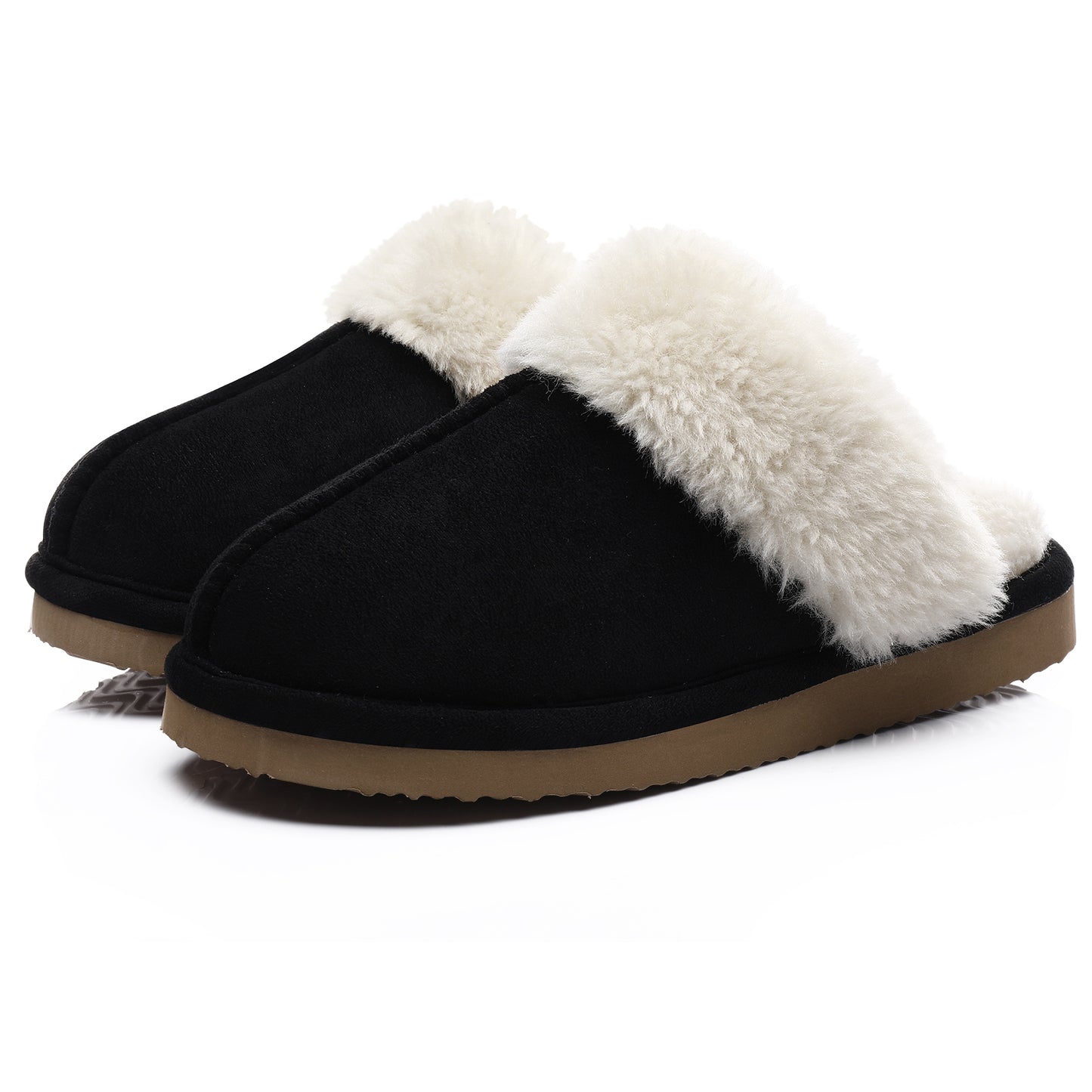 Smile Popcorn Women's Fuzzy Slippers Memory Foam House Slippers for Women Warm Winter House Shoes