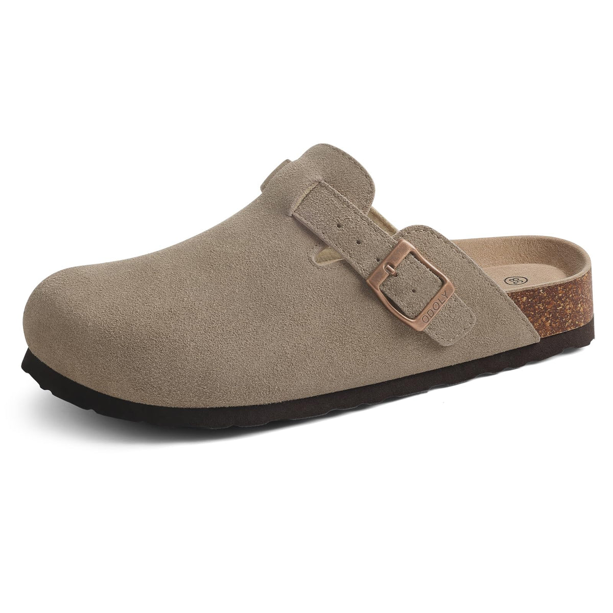 ODOLY Genuine Suede Clogs for Women Men Comfort Cork Footbed Potato Shoes