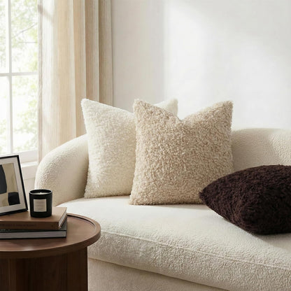 decorUhome 2 Pack Faux Fur Decorative Sherpa Throw Pillow Covers