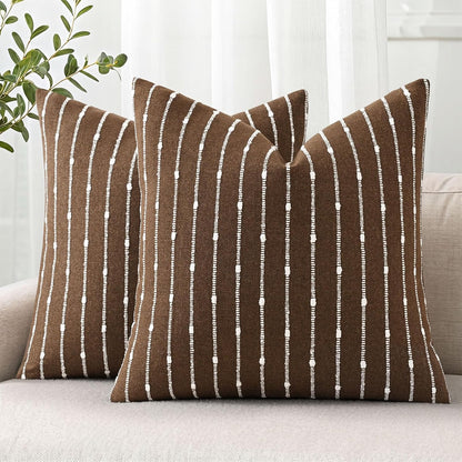 decorUhome Pack of 2 Decorative Jacquard Boucle Throw Pillow Covers