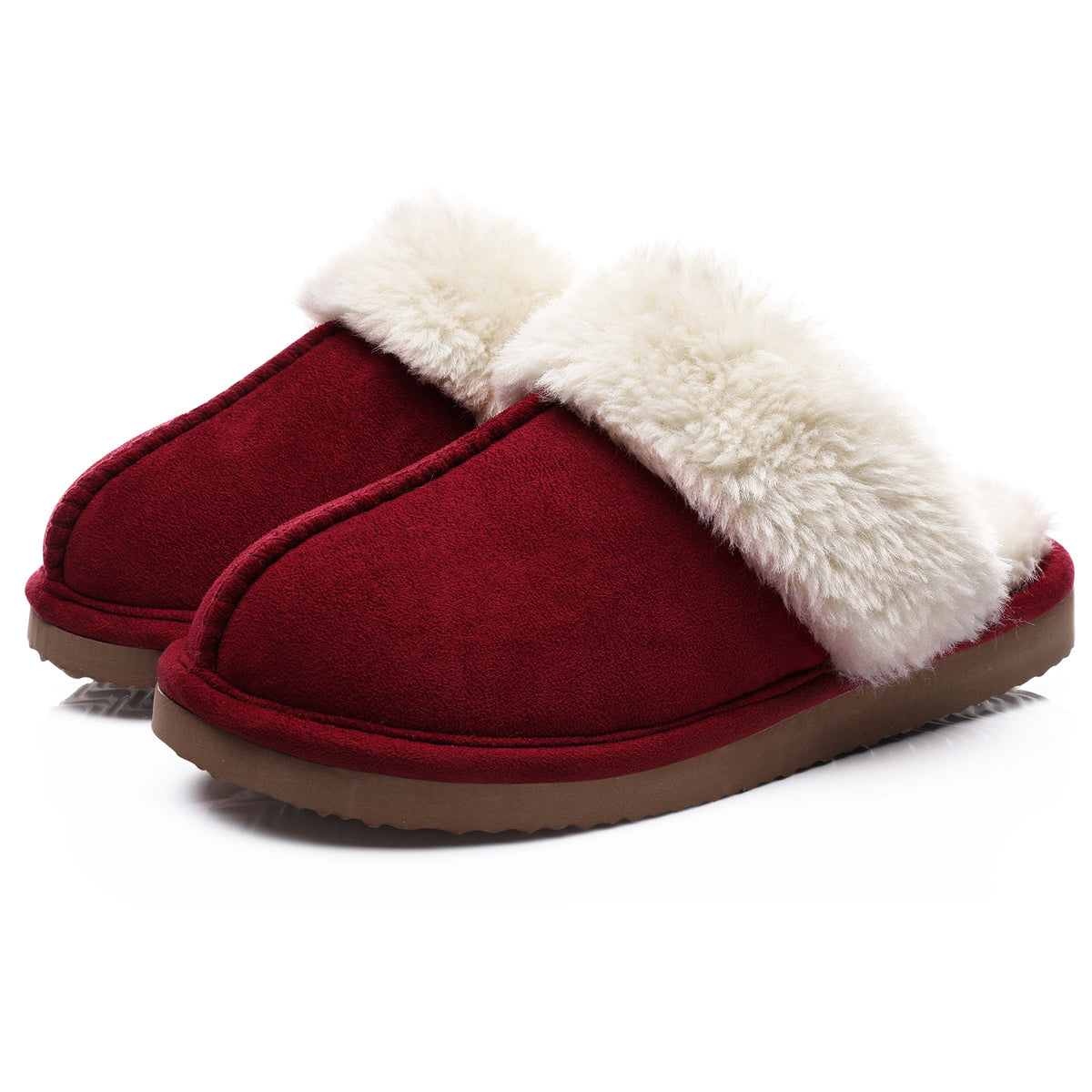 Smile Popcorn Women's Fuzzy Slippers Memory Foam House Slippers for Women Warm Winter House Shoes