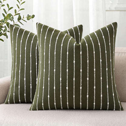 decorUhome Pack of 2 Decorative Jacquard Boucle Throw Pillow Covers