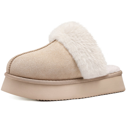 Comwarm Womens Fuzzy Memory Foam Slippers Fluffy Platform Winter House Shoes for Indoor and Outdoor