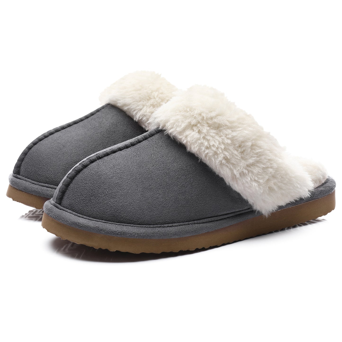 Smile Popcorn Women's Fuzzy Slippers Memory Foam House Slippers for Women Warm Winter House Shoes