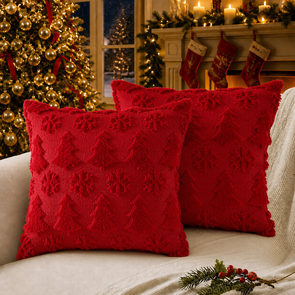 decorUhome Christmas Throw Pillow Covers
