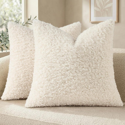 decorUhome 2 Pack Faux Fur Decorative Sherpa Throw Pillow Covers