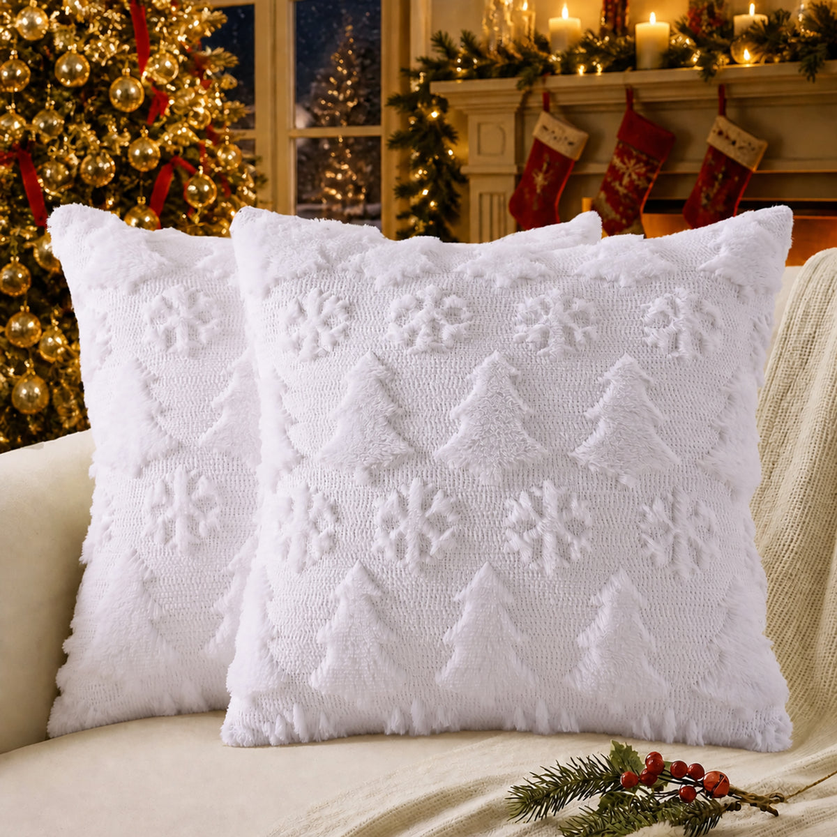 decorUhome Christmas Throw Pillow Covers