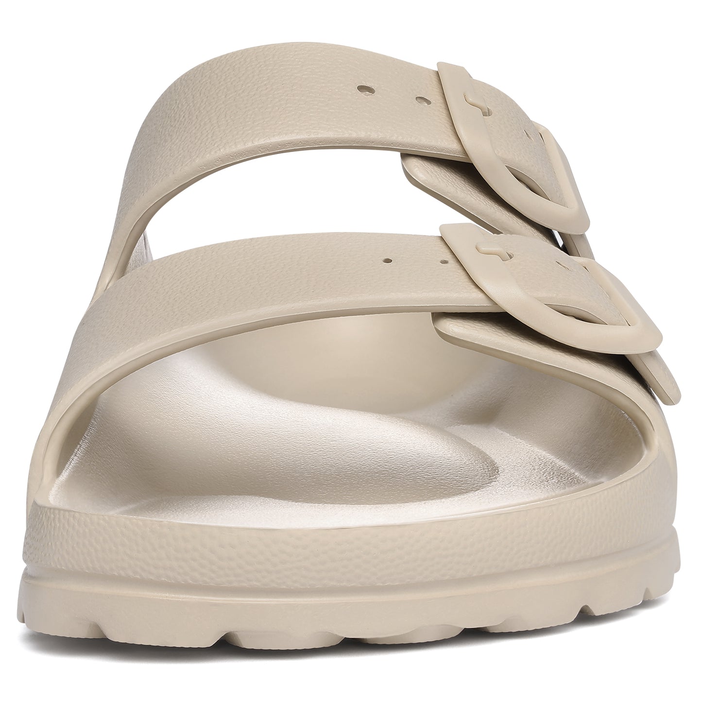 shevalues Women's Comfort Sandals with Medium Arch Support Double Buckle Adjustable EVA Slides for Summer Beach