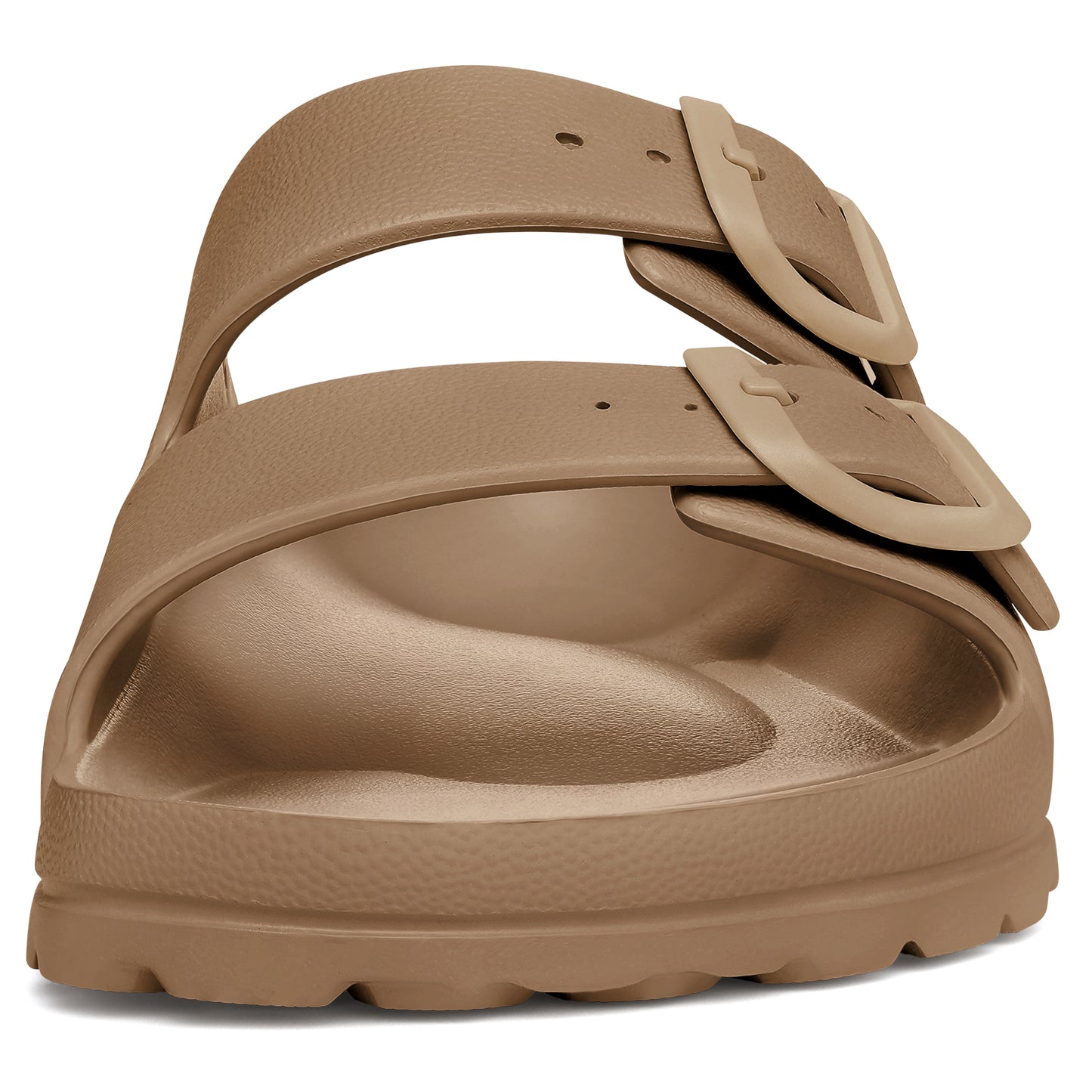 shevalues Women's Comfort Sandals with Medium Arch Support Double Buckle Adjustable EVA Slides for Summer Beach