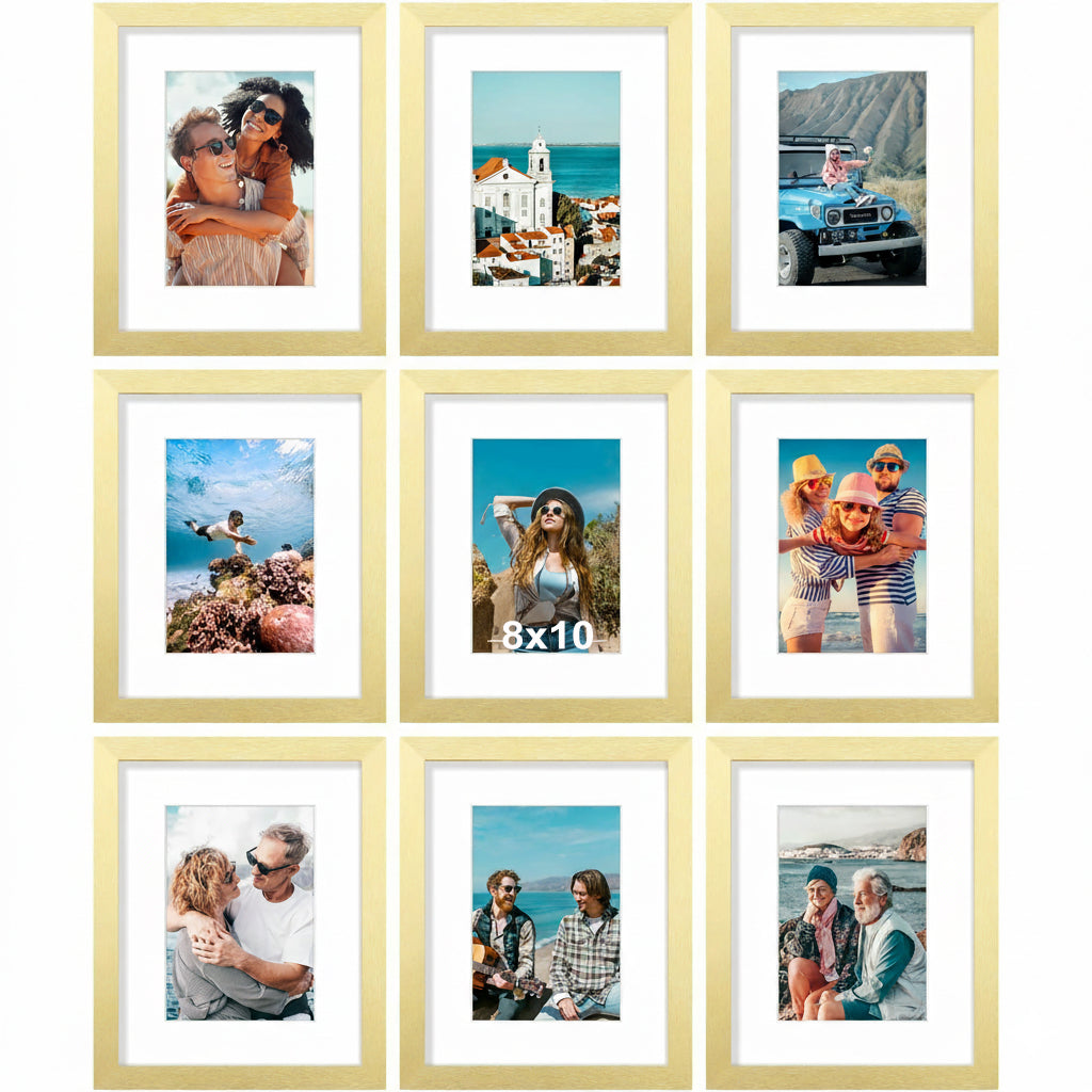 decorUhome 8x10 Black Picture Frame Set of 9