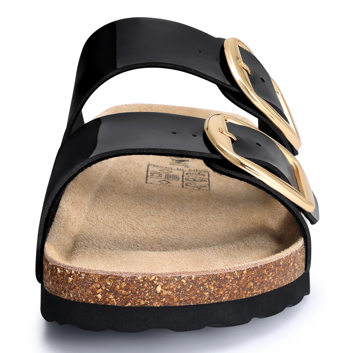 Comwarm Women's Cork Footbed Slide Sandals, Comfortable Arch Support Summer Slip On Sandals with Adjustable Buckle