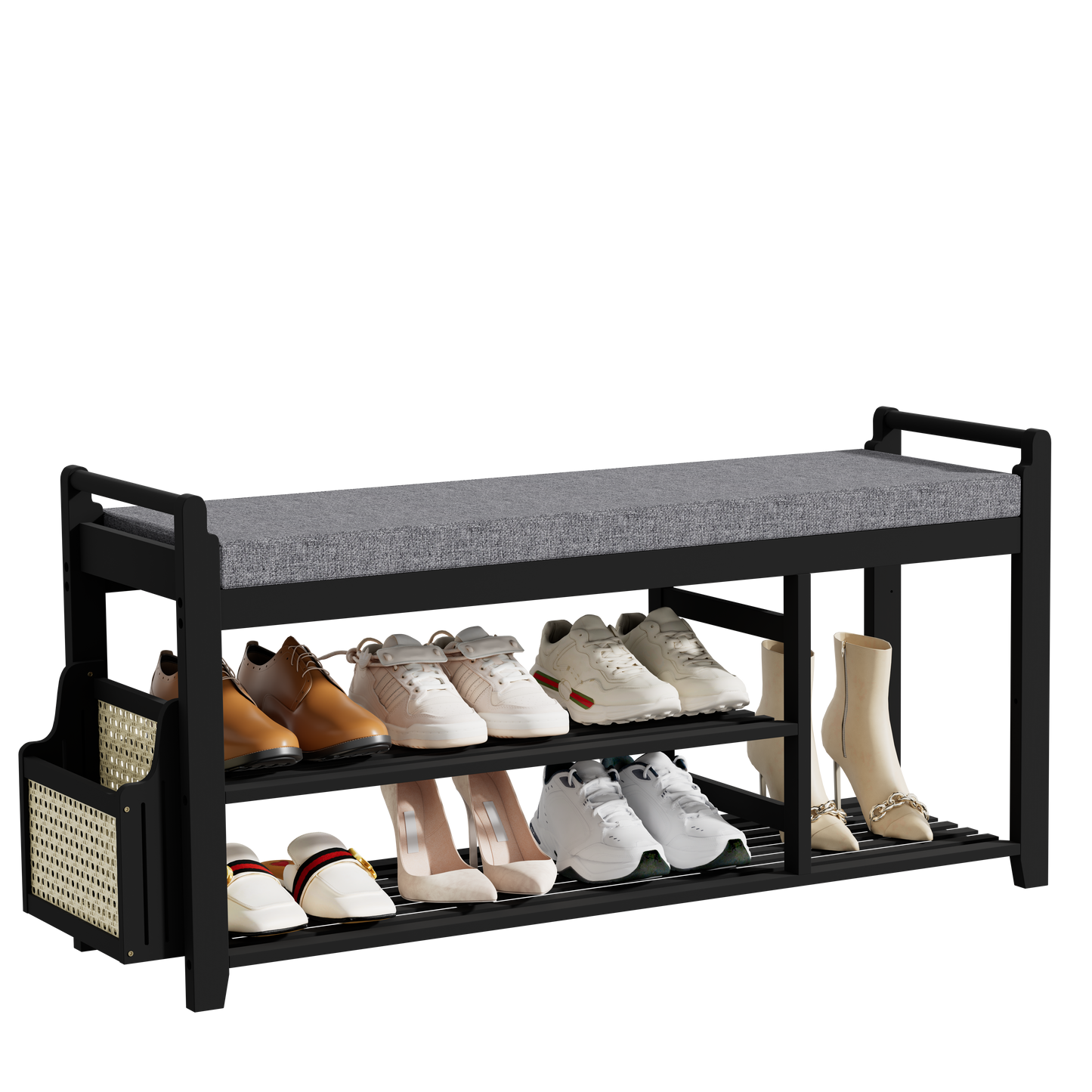 Smiry Shoe Bench with Cushion Foam Padded Seat