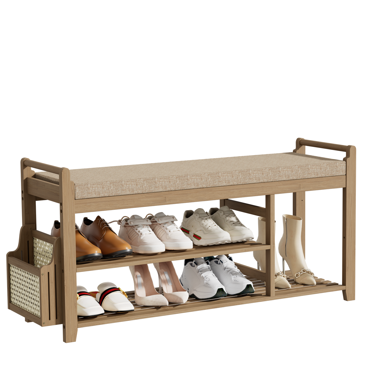 Smiry Shoe Bench with Cushion Foam Padded Seat
