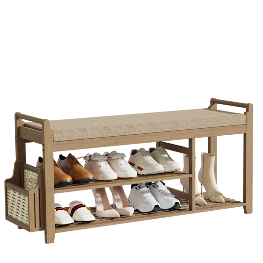 Smiry Shoe Bench with Cushion Foam Padded Seat