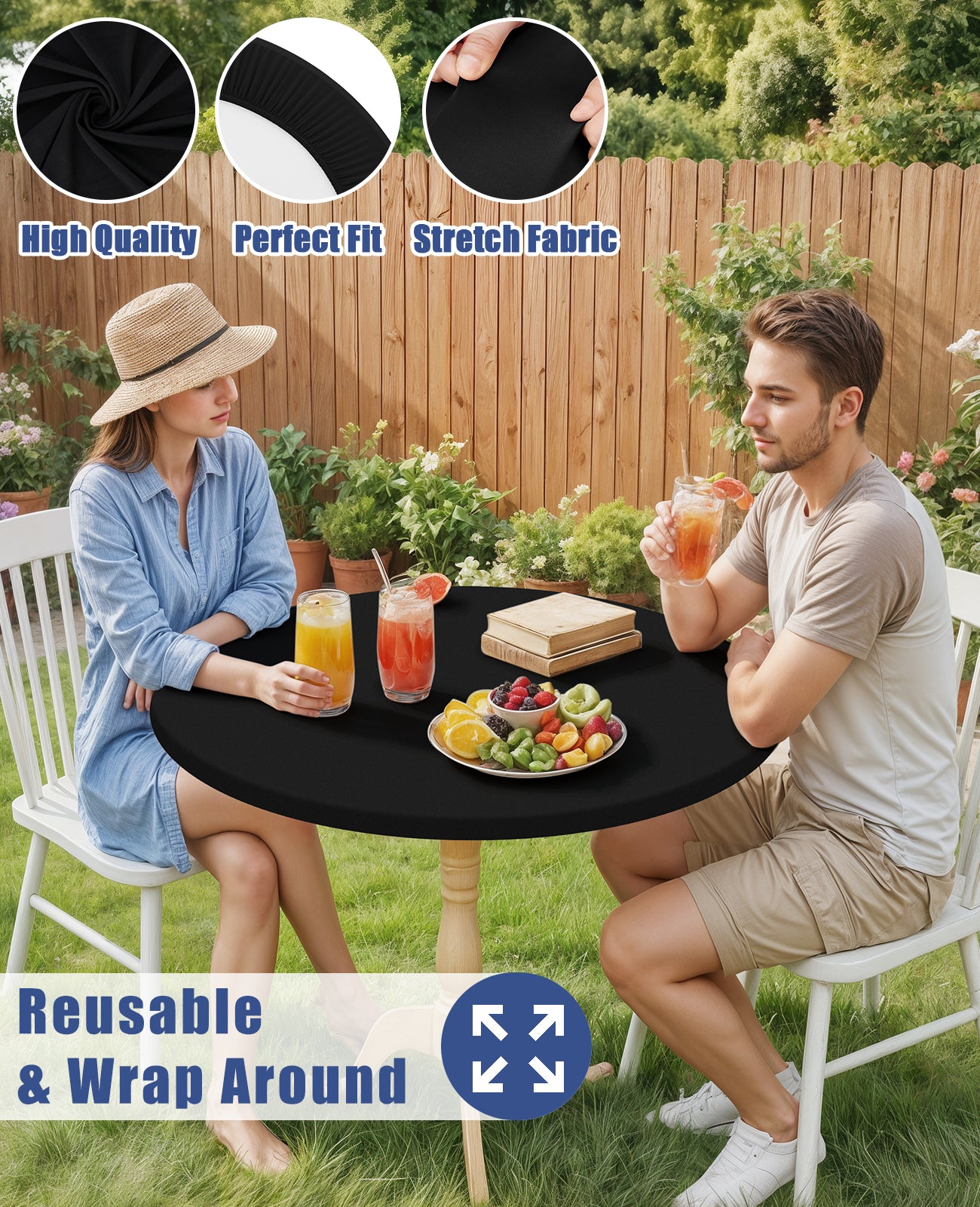 decorUhome Rectangle Stretch Spandex Tablecloth