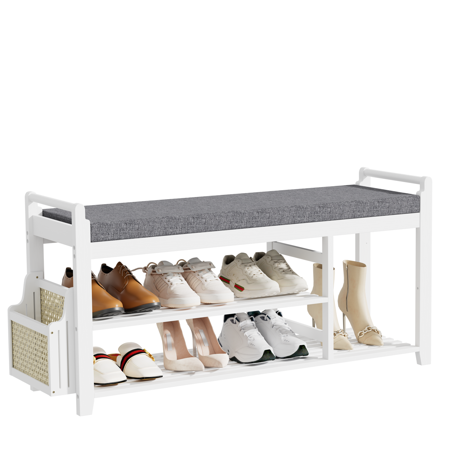 Smiry Shoe Bench with Cushion Foam Padded Seat