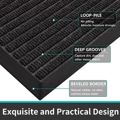 Buganda Heavy Duty Rubber Door Mat for Outside Entry