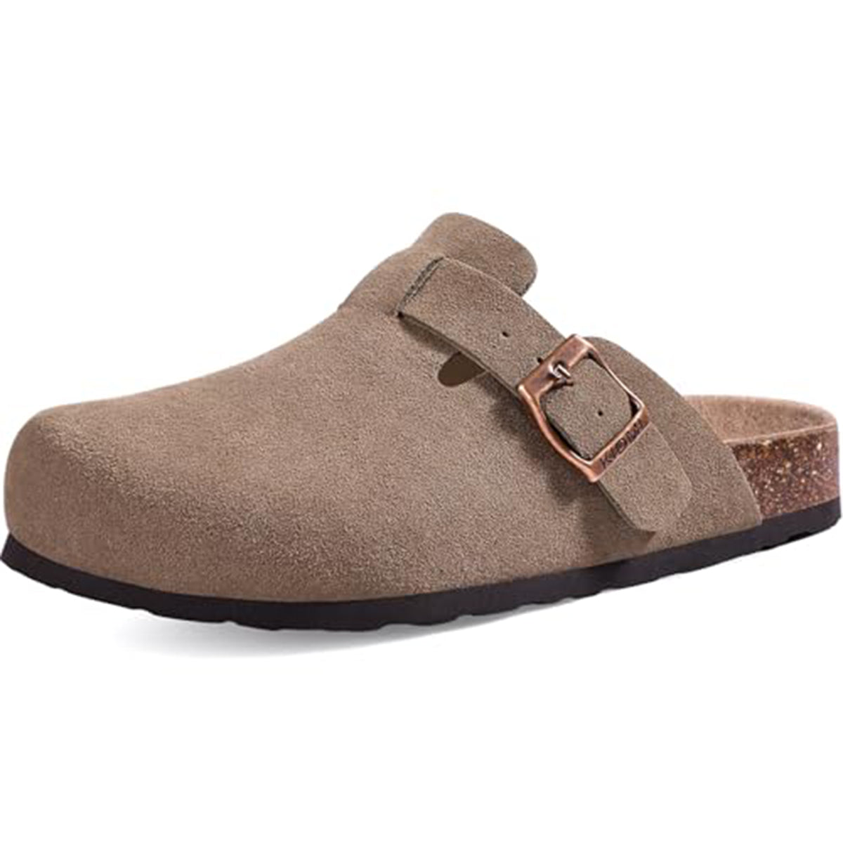 Smile Popcorn Suede Clogs for Women Men, Cork Footbed Sandals Leather Mules Arch Support Potato Shoes