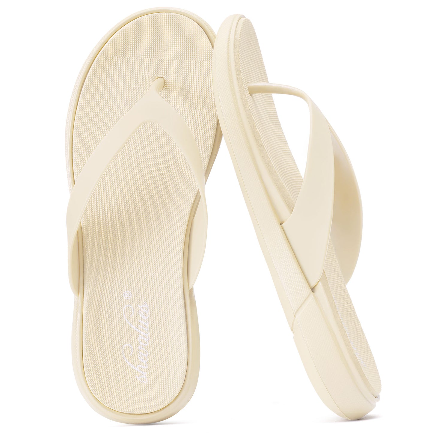 Crestar Comfortable Thong Flip Flops for Women，Arch Support Womens Summer Beach Sandals