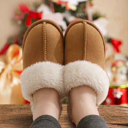 Smile Popcorn Women's Fuzzy Slippers Memory Foam House Slippers for Women Warm Winter House Shoes