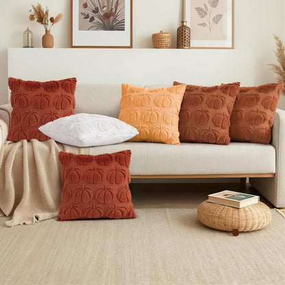 decorUhome Pumpkin Throw Pillow Covers 18x18 Pack of 2