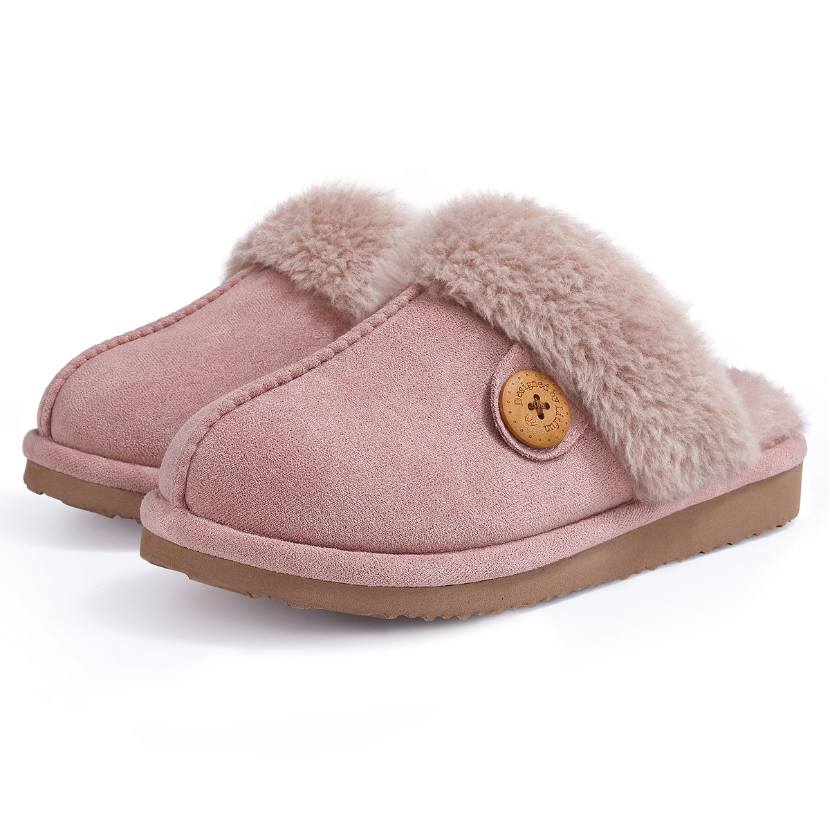 Smile Popcorn Women's Fuzzy Slippers Memory Foam House Slippers for Women Warm Winter House Shoes