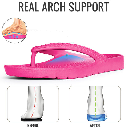 KIDMI Arch Support Flip Flops for Womens Comfortable Orthopedic Sandals for Plantar Fasciitis Beach Thong Slides