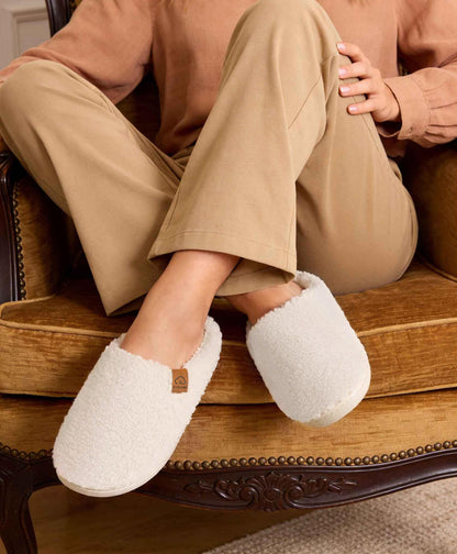 Evshine Memory Foam Fuzzy Slippers for Women Curly Fleece House Shoes Cozy Warm Indoor Slip on