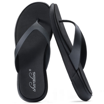 Crestar Comfortable Thong Flip Flops for Women，Arch Support Womens Summer Beach Sandals