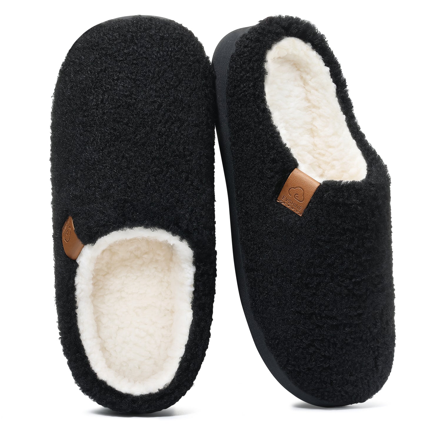 Litfun Memory Foam Fuzzy Slippers for Women Curly Fleece House Shoes Cozy Warm Indoor Slippers