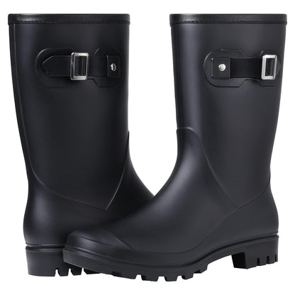 Litfun Mid Calf Rain Boots for Women Waterproof Garden Shoes