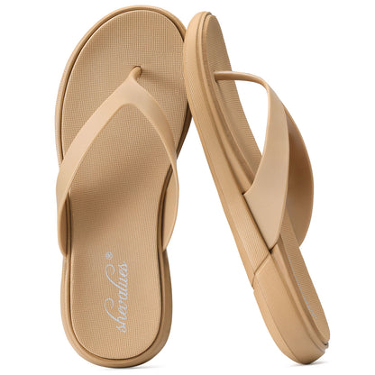 Crestar Comfortable Thong Flip Flops for Women，Arch Support Womens Summer Beach Sandals
