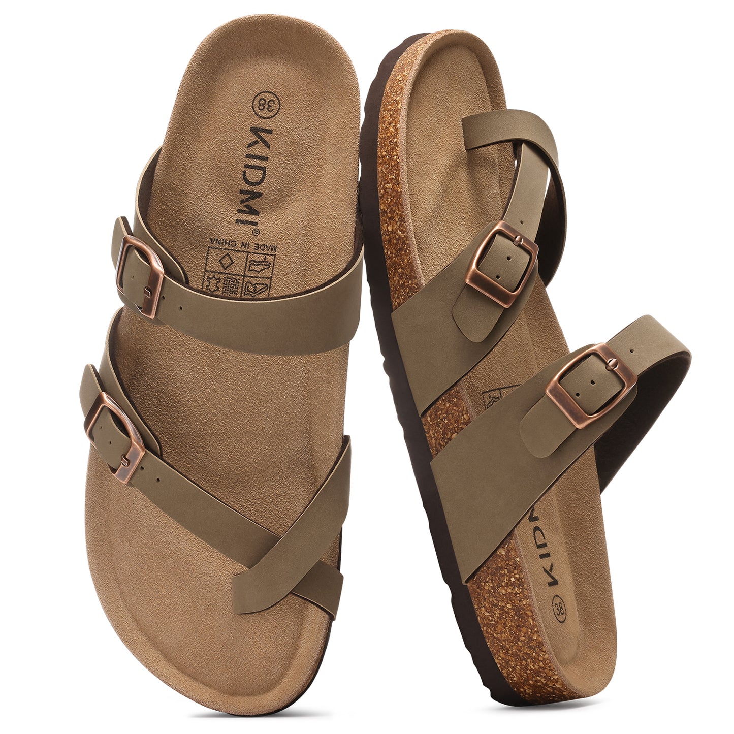 Crestar Women's Clogs Shoes, Genuine Suede Sandals for Women with Arch Support and Adjustable Slide