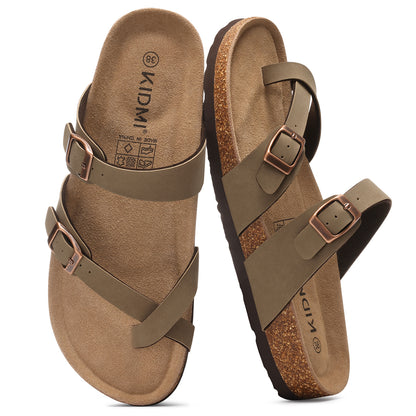 Crestar Women's Clogs Shoes, Genuine Suede Sandals for Women with Arch Support and Adjustable Slide