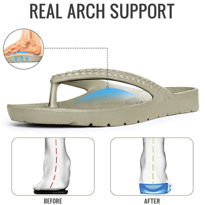 KIDMI Arch Support Flip Flops for Womens Comfortable Orthopedic Sandals for Plantar Fasciitis Beach Thong Slides