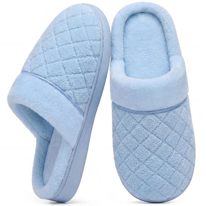 Litfun House Slippers for Women Men Cozy Memory Foam Slippers Warm Non-Slip House Shoes, Purple