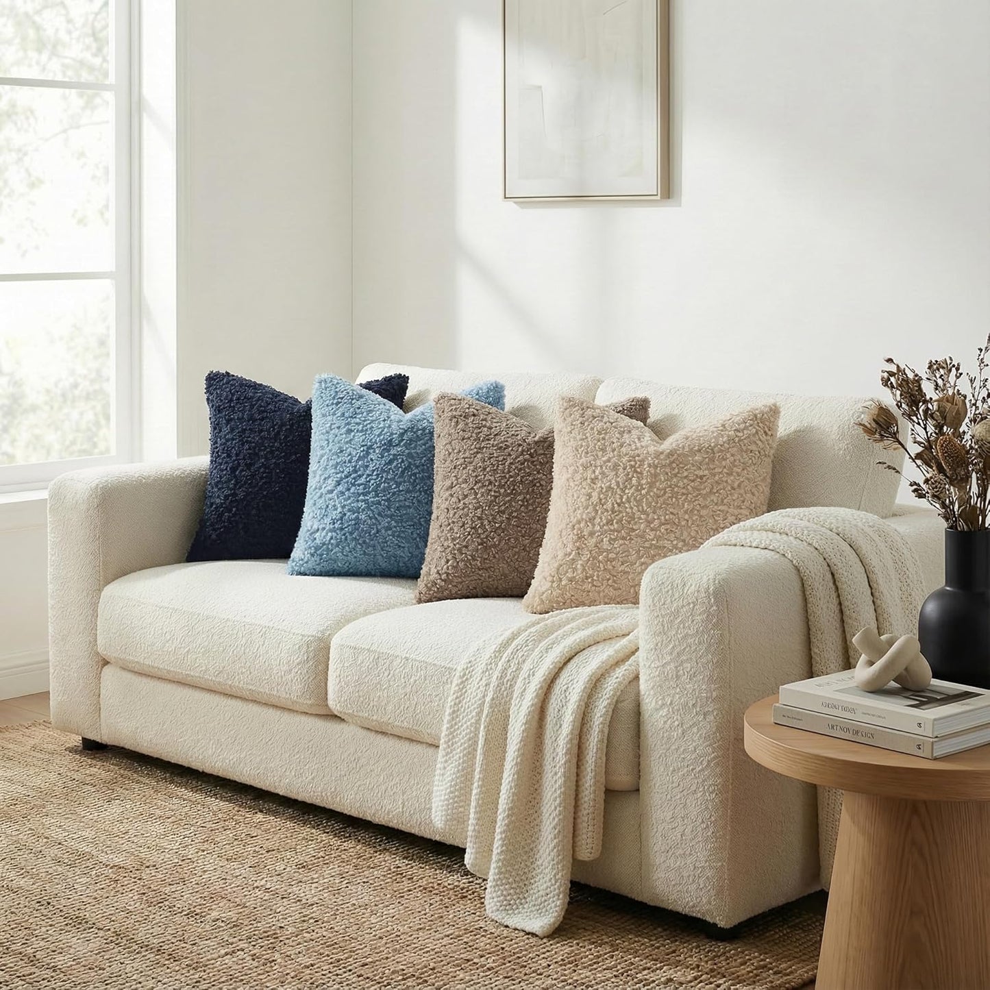 decorUhome 2 Pack Faux Fur Decorative Sherpa Throw Pillow Covers