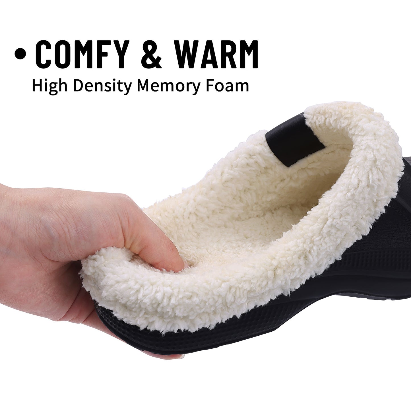 Crestar Classic Waterproof Fur Lined Clogs Shoes, Cozy Winter Fuzzy Slippers for Women Men Indoor Outdoor