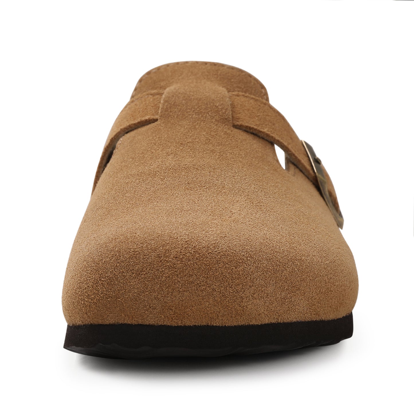 KIDMI Genuine Suede Clogs for Women Men Cork Footbed Sandals Leather Mules Potato Shoes with Arch Support