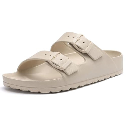 Litfun Women's Slide Sandals with Adjustable Buckles Summer Arch Support Beach Sandals