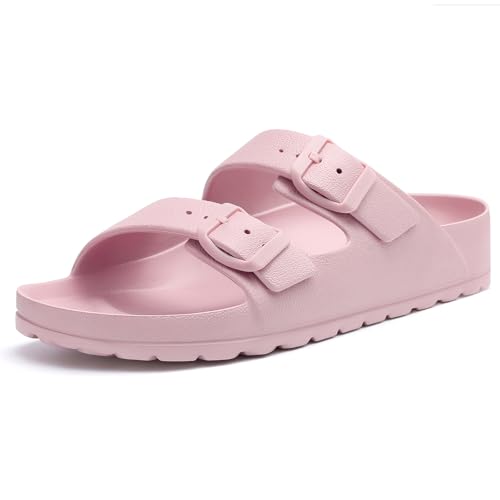 Litfun Women's Slide Sandals with Adjustable Buckles Summer Arch Support Beach Sandals