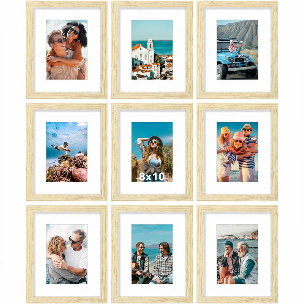 decorUhome 8x10 Black Picture Frame Set of 9