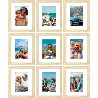 decorUhome 8x10 Black Picture Frame Set of 9