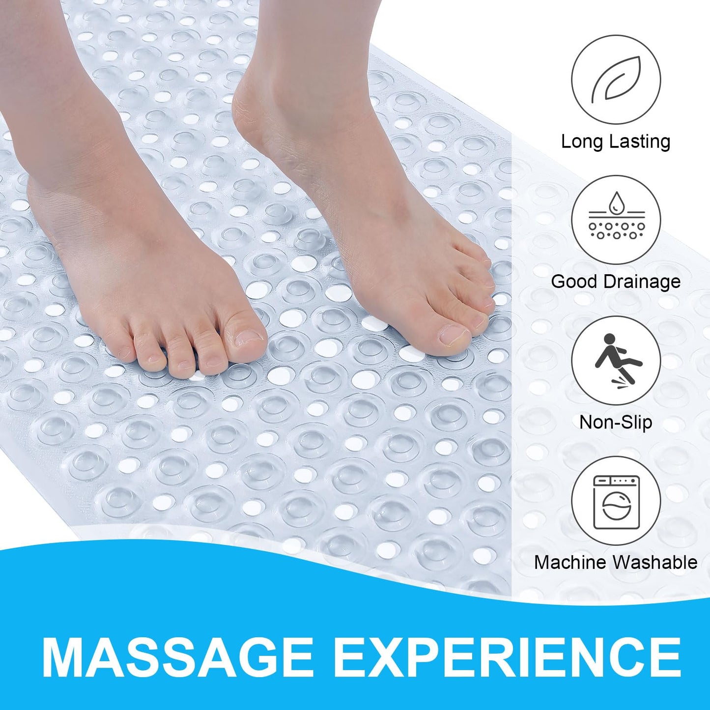 Buganda Bath Mat for Tub Non Slip