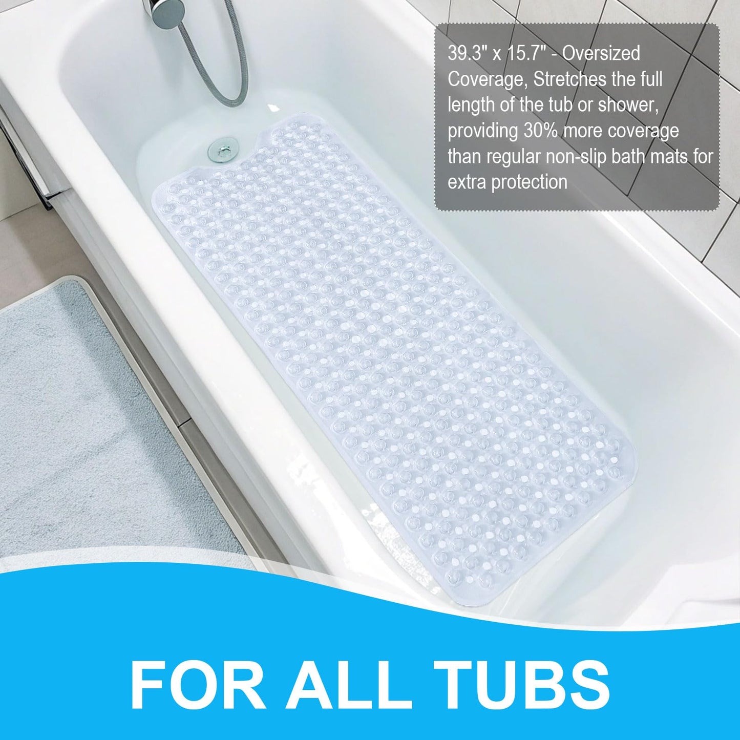 Buganda Bath Mat for Tub Non Slip