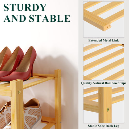 decorUhome Bamboo Shoe Rack for Closet